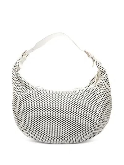 Pre-owned Dior 2011 Perforated Shoulder Bag In White