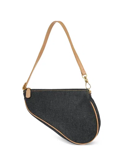 Pre-owned Dior 2011 Saddle Denim Tote Bag In Blue