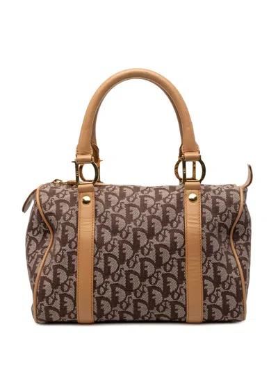 Pre-owned Dior 2011 Small Issimo Trotter Canvas Boston Bag In Brown