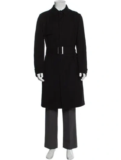 Pre-owned Dior 2011 Virgin Wool Trench Coat In Black