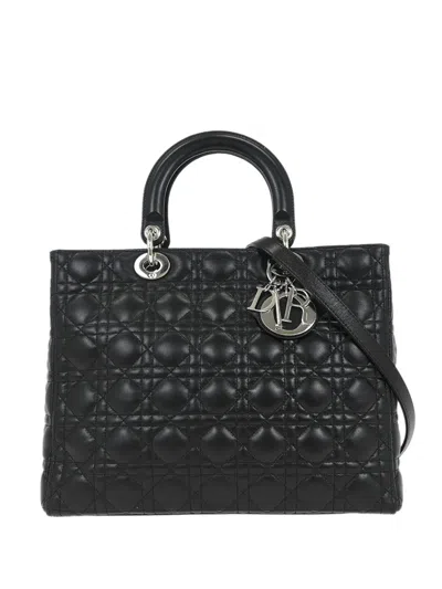 Pre-owned Dior 2012 Lady  Cannage Tote Bag In Black