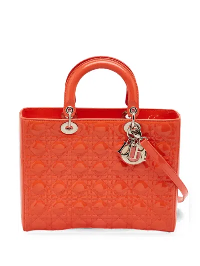 Pre-owned Dior 2012 Lady  Tote Bag In Orange