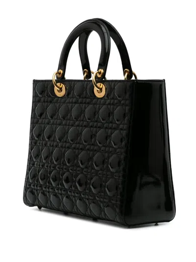 Pre-owned Dior 2012 Large Patent Cannage Lady  Satchel