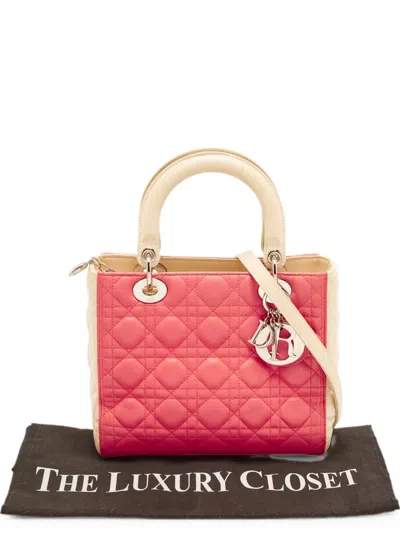 Pre-owned Dior 2012 Medium Lady  Tote Bag In Pink