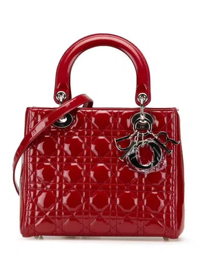 Pre-owned Dior 2012 Medium Patent Cannage Lady  Satchel