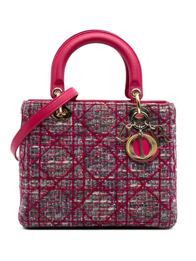 Pre-owned Dior 2012 Medium Tweed Macrocannage Lady  Satchel