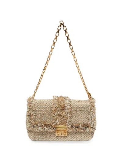 Pre-owned Dior 2012 Miss  Tweed Shoulder Bag In Neutrals