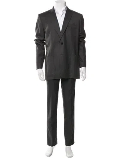 Pre-owned Dior 2012 Virgin Wool Blazer In Grey