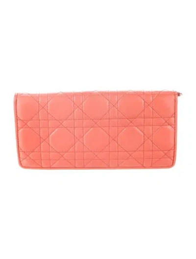 Pre-owned Dior 2013 Continental Continental Wallet In Orange
