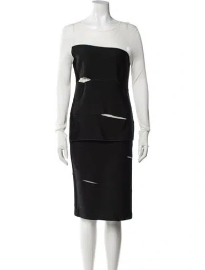 Pre-owned Dior 2013 Cutout Accent Skirt Set In Black/white