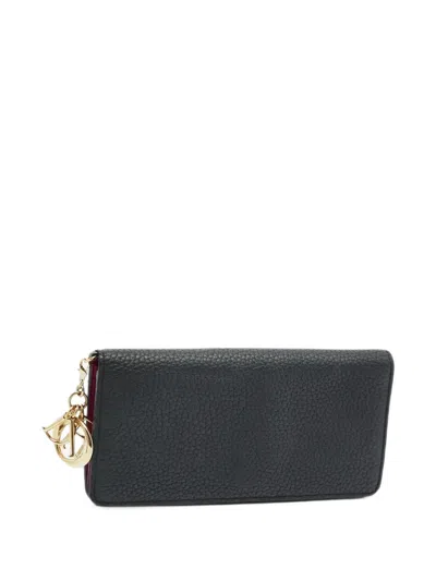 Pre-owned Dior 2013 Issimo Charms Flap Wallet In Black