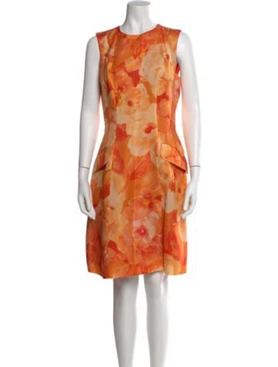 Pre-owned Dior 2013 Knee-length Dress In Orange