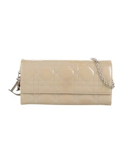 Pre-owned Dior 2013 Lady  Continental Wallet In Gray