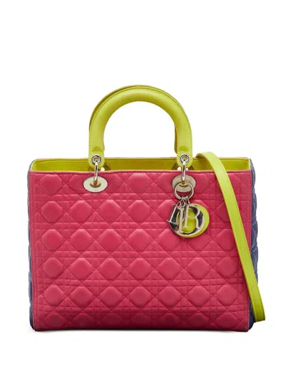 Pre-owned Dior 2013 Large Lady  Two-way Handbag In Pink