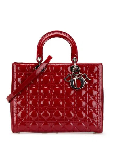 Pre-owned Dior 2013 Large Patent Cannage Lady  Satchel