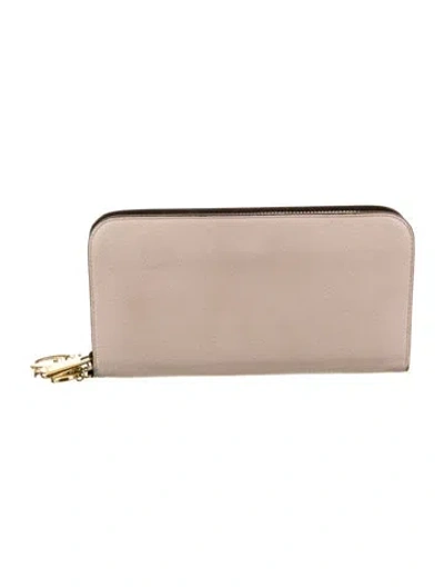 Pre-owned Dior 2013 Leather Continental Wallet In Neutral