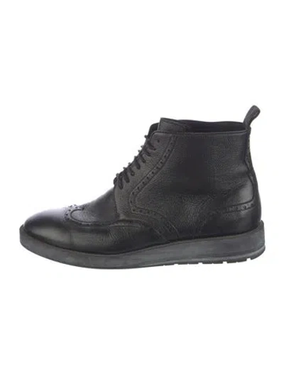 Pre-owned Dior 2013 Leather Lace-up Boots In Black