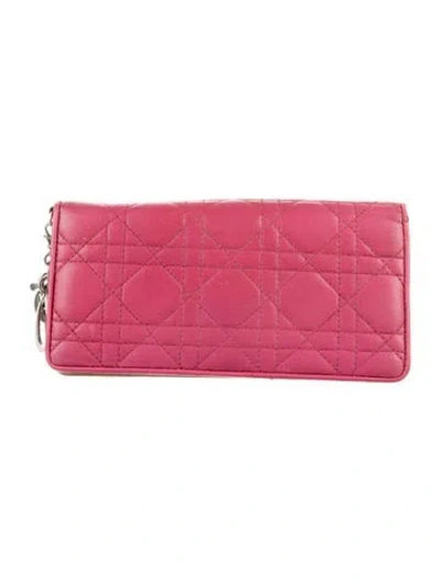 Pre-owned Dior 2013 Long Continental Wallet In Pink