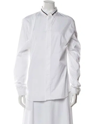 Pre-owned Dior 2013 Long Sleeve Tuxedo Shirt In White