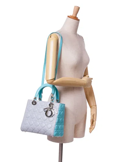 Pre-owned Dior 2013 Medium Bicolor Lambskin Cannage Lady  Satchel