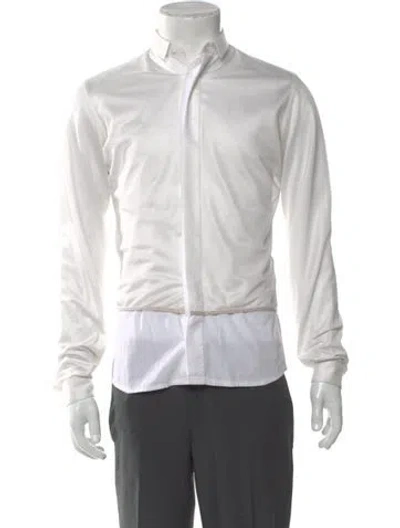 Pre-owned Dior 2013 Mesh Overlay Shirt In White