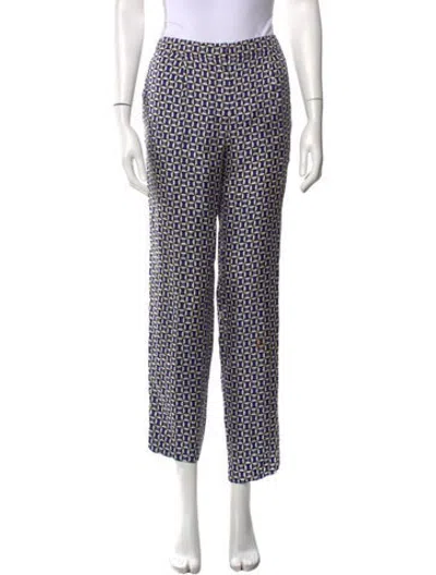 Pre-owned Dior 2013 Straight Leg Pants In Black/blue/white