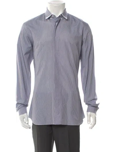 Pre-owned Dior 2013 Striped Dress Shirt In White
