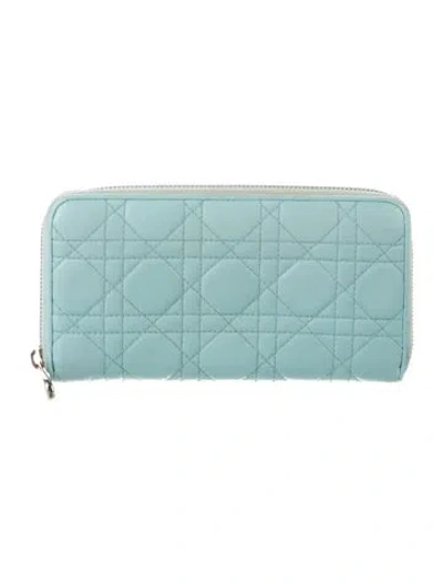 Pre-owned Dior 2013 Voyageur Continental Wallet In Blue