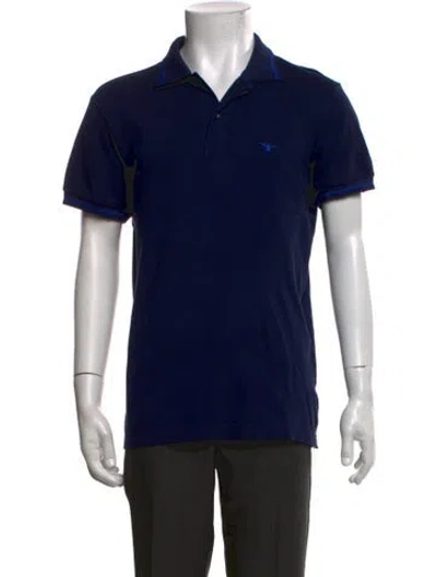 Pre-owned Dior 2014 Bee Accent Polo Shirt In Blue