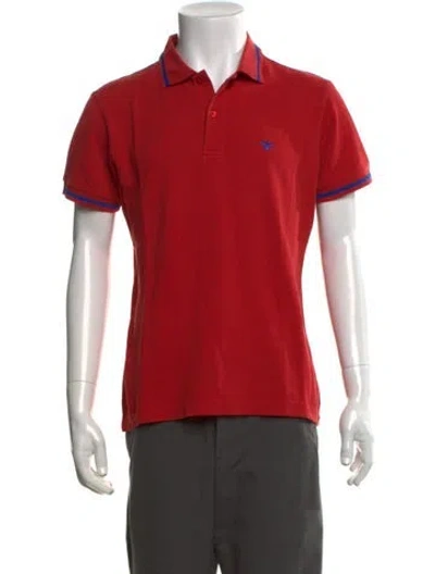 Pre-owned Dior 2014 Bee Accent Polo Shirt In Red