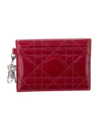 Pre-owned Dior 2014 Cannage Pattern Wallet In Red