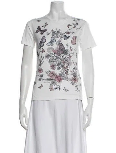 Pre-owned Dior 2014 Floral Print T-shirt In White