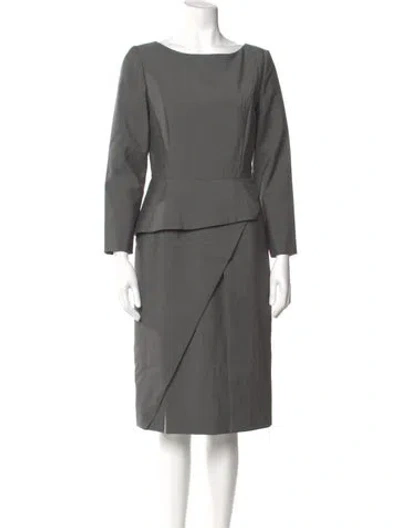 Pre-owned Dior 2014 Knee-length Dress In Gray