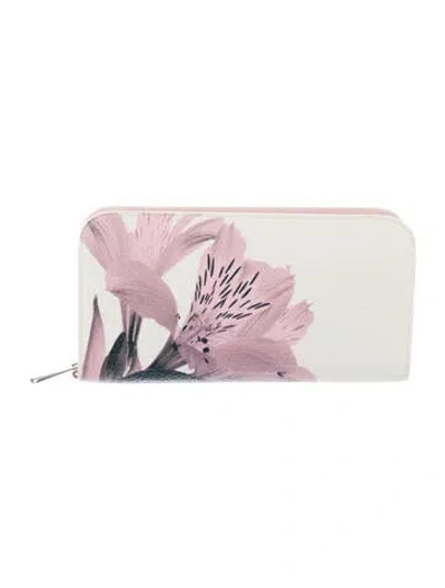 Pre-owned Dior 2014 Leather Continental Wallet In Neutral