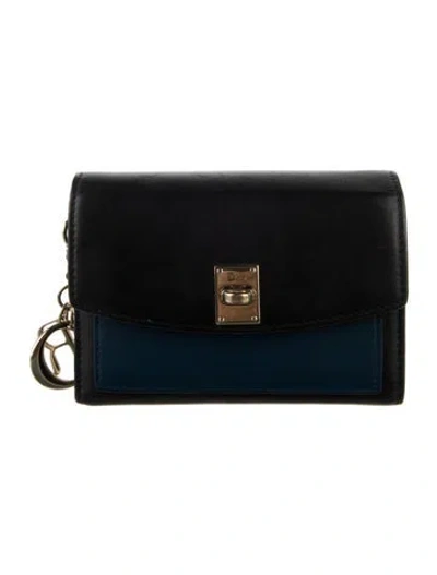 Pre-owned Dior 2014 Leather Pouch In Blue