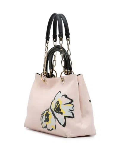 Pre-owned Dior 2014 Limited Edition Medium Canvas Floral Printed Issimo Satchel In Pink