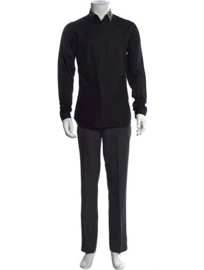 Pre-owned Dior 2014 Long Sleeve Tuxedo Shirt In Black