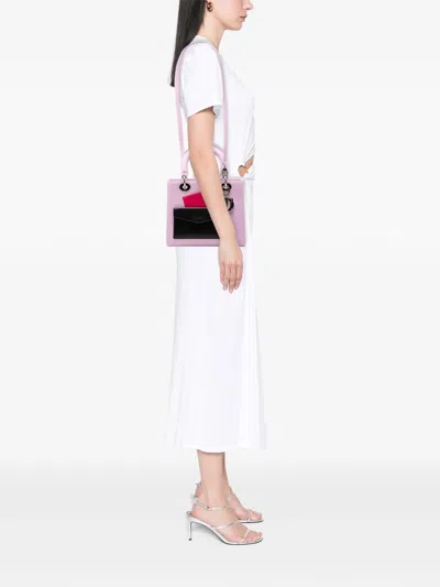 Pre-owned Dior 2014 Medium Calfskin Pockets Lady  Satchel In Pink