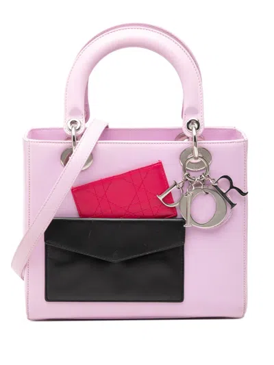 Pre-owned Dior 2014 Medium Calfskin Pockets Lady  Satchel In Pink