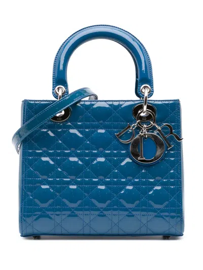 Pre-owned Dior 2014 Medium Patent Cannage Lady  Satchel