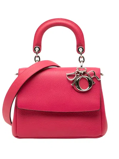 Pre-owned Dior 2014 Mini Leather Be  Flap Satchel In Pink
