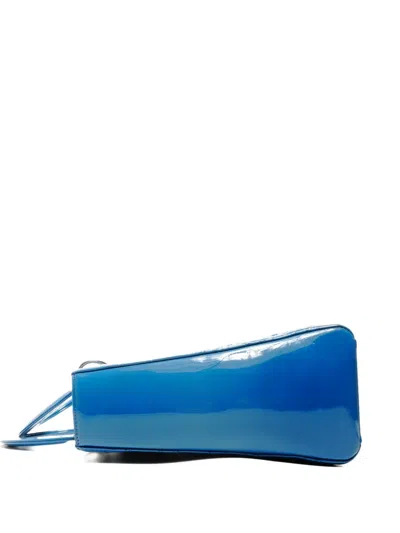 Pre-owned Dior 2014 Patent Leather 2way Bag In Blue