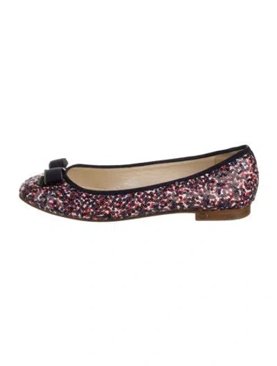 Pre-owned Dior 2014 Sequins Ballet Flats In Red