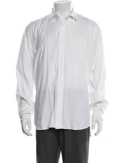 Pre-owned Dior 2014 Signature Logo Dress Shirt In White