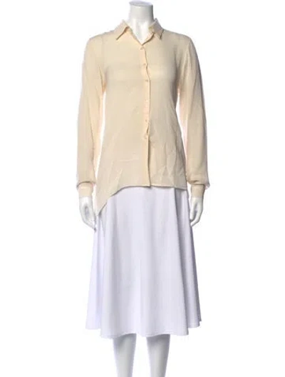 Pre-owned Dior 2014 Silk Button-up Top In Neutrals