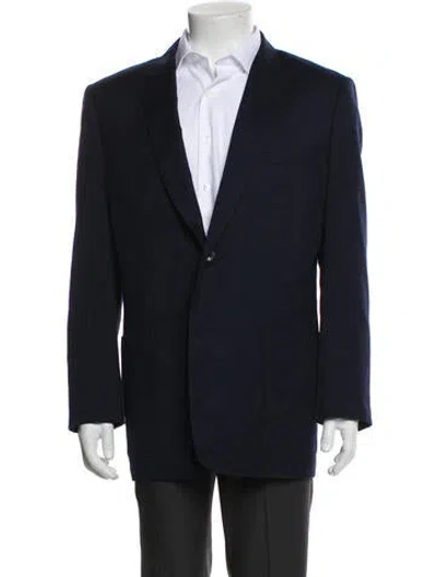 Pre-owned Dior 2014 Virgin Wool Blazer In Blue