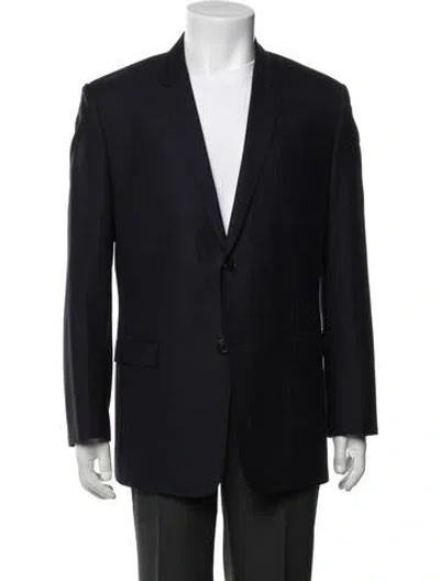 Pre-owned Dior 2014 Virgin Wool Blazer In Blue