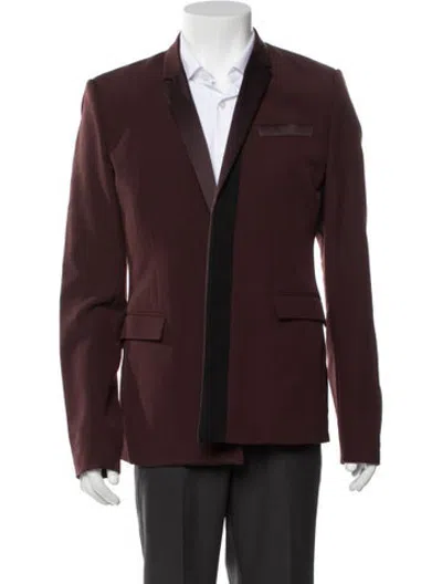 Pre-owned Dior 2014 Virgin Wool Blazer In Burgundy