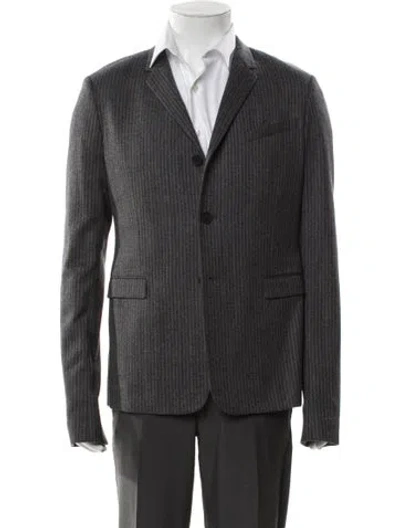 Pre-owned Dior 2014 Virgin Wool Blazer In Gray