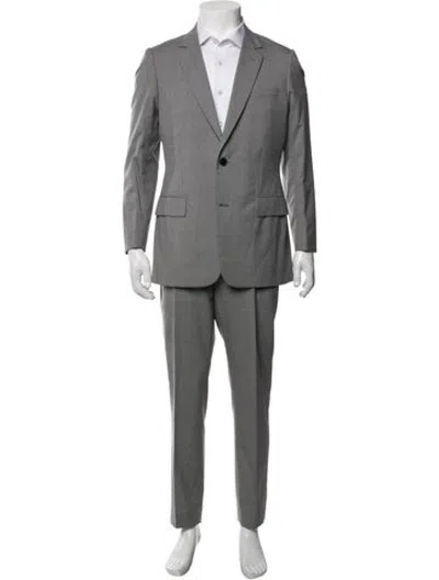 Pre-owned Dior 2014 Virgin Wool Two-piece Blazer In Grey